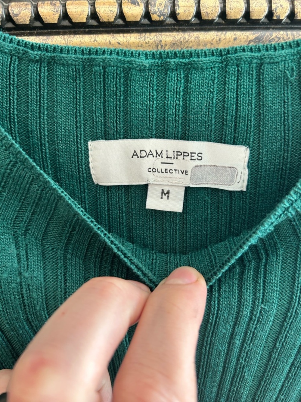 Adam Lippes Ribbed Long Sleeve Button-Trim Midi Dress in Green - Picture 8 of 12